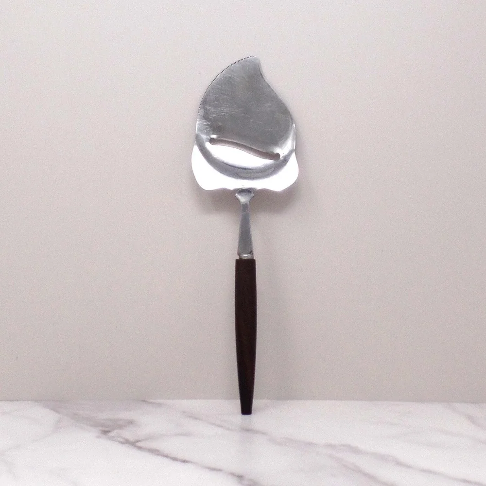 Vintage Wooden Handled Stainless Steel Cheese Plane / Slicer (1960s)